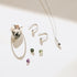 Garnet Dot Earrings in Yellow Gold